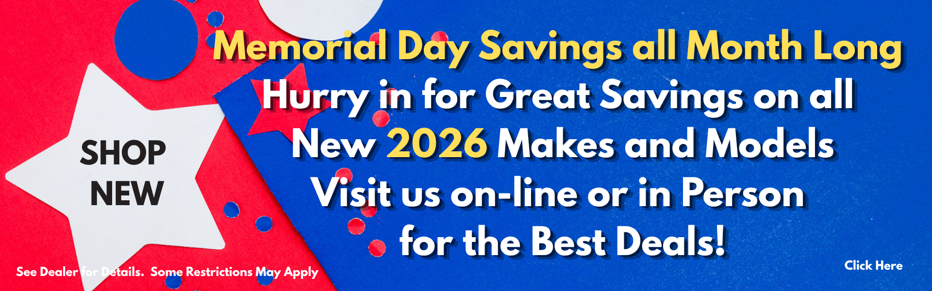 Memorial day all month savings May 2026